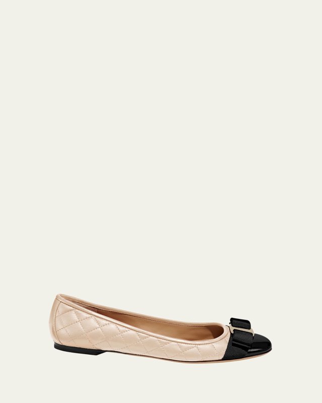 Varina Quilted Bow Ballerina Flats
